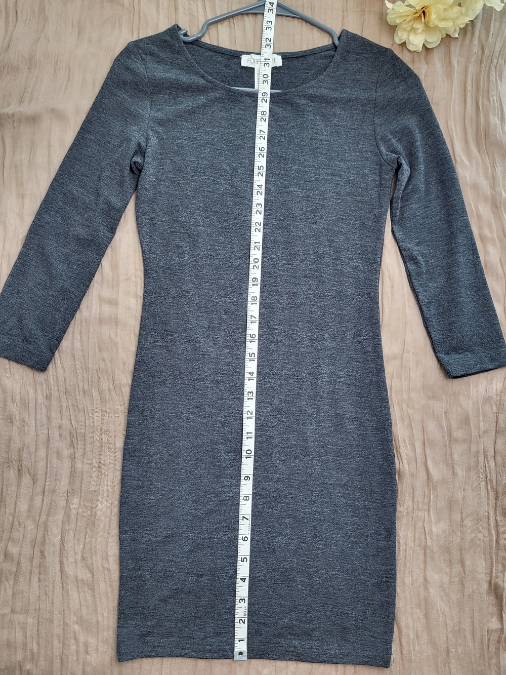 Forever 21, Dark Gray Scoop Neck Bodycon Dress